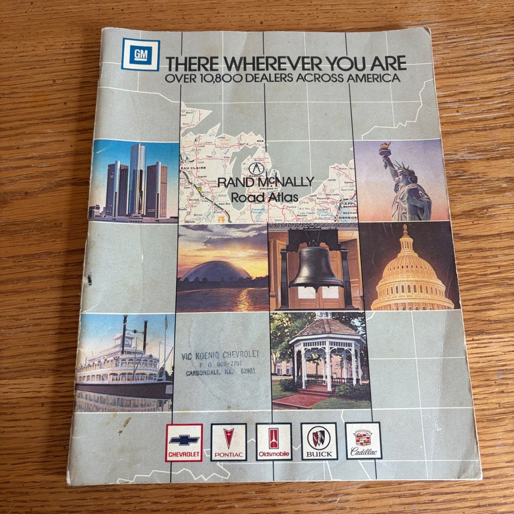 Vintage 1982 GM Rand McNally Road Atlas General Motors Chevrolet Pontiac Buick
